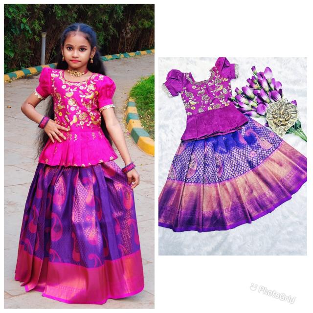 kids lehenga silk Pink Kidswear suppliers in Gujarat